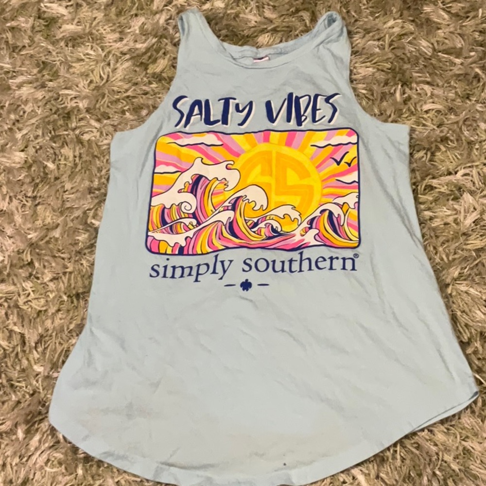 Beachy light blue tank top